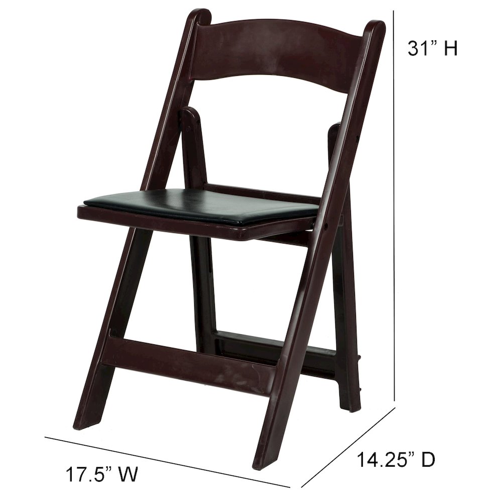 Commerical Seating Products Resin Red-Mahogany Folding Chairs. Picture 3