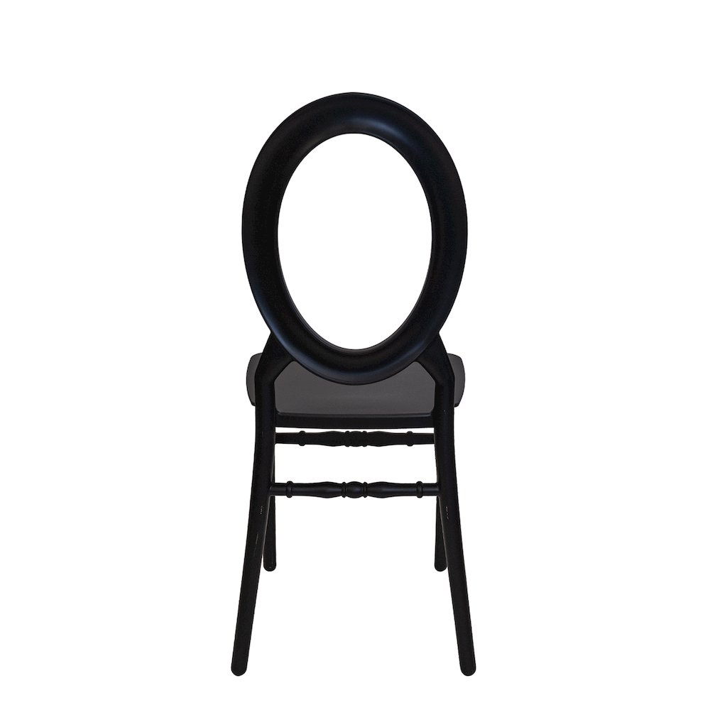 Set Of 1 O Back Chair - Black. Picture 1
