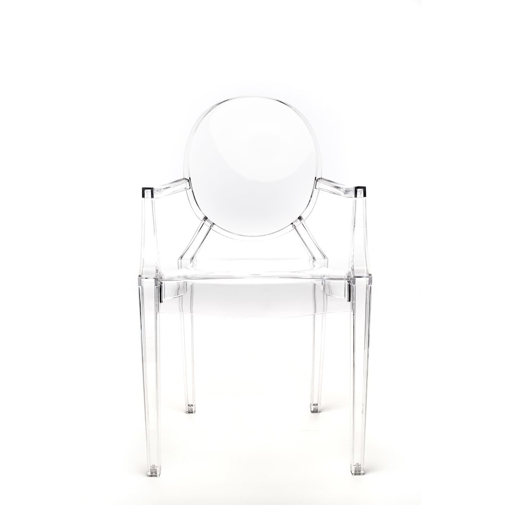 Commercial Seating Products Kage kids side chair with Arms,  Clear. Picture 1