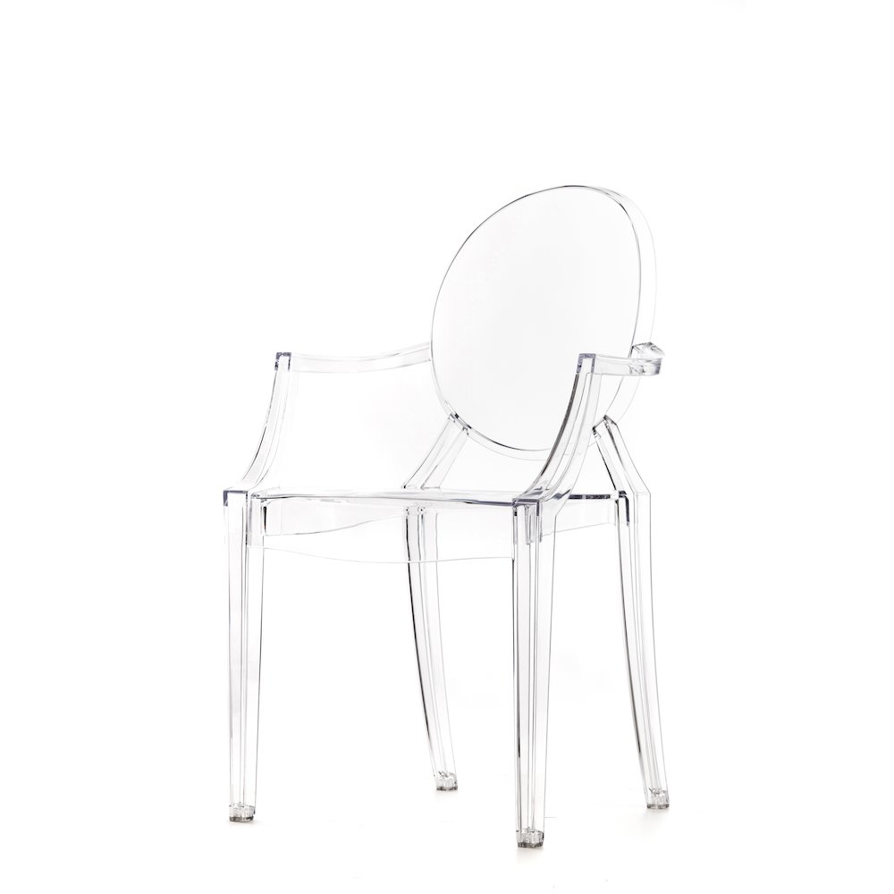 Commercial Seating Products Kage kids side chair with Arms,  Clear. Picture 2
