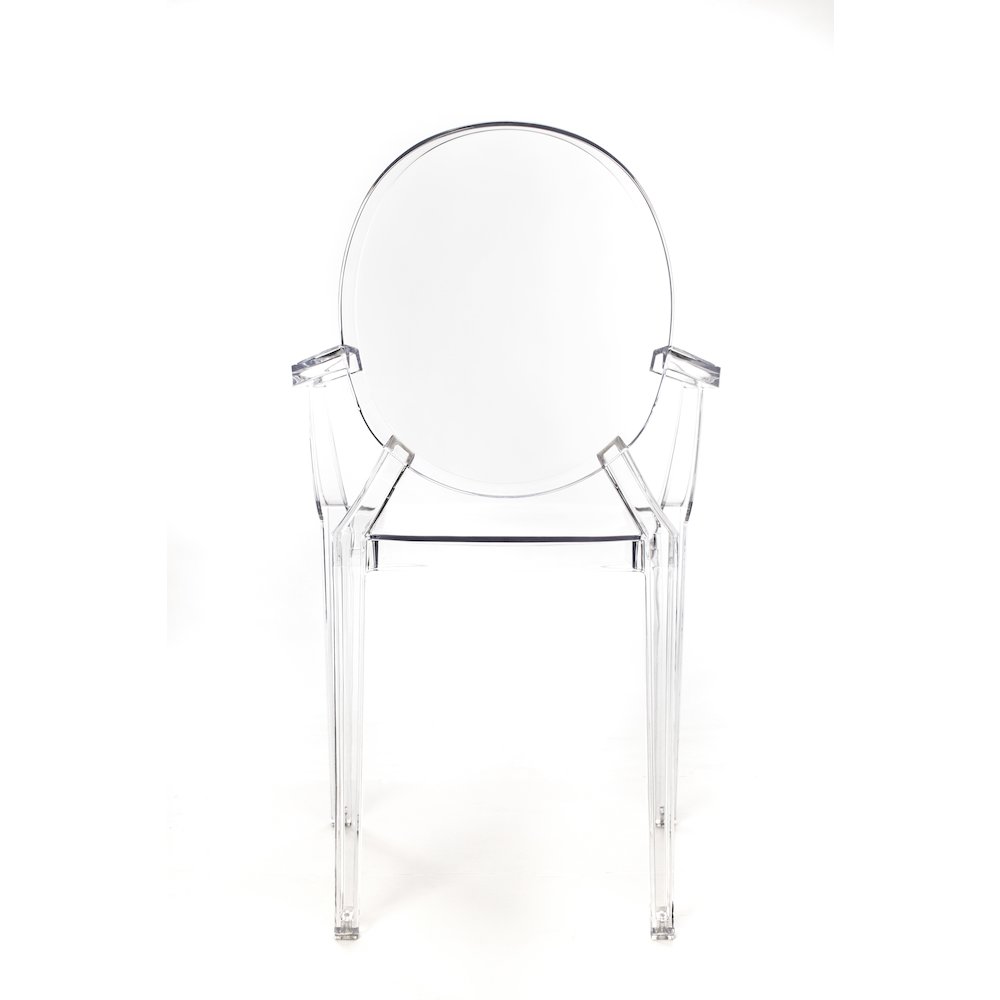 Commercial Seating Products Kage kids side chair with Arms,  Clear. Picture 3