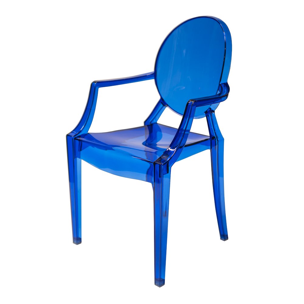 Commercial Seating Products Kage kids side chair with Arms,  blue. Picture 1