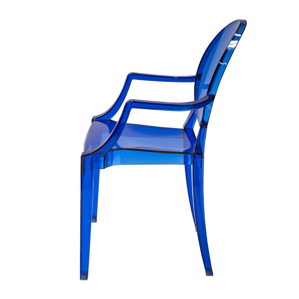 Commercial Seating Products Kage kids side chair with Arms,  blue. Picture 3