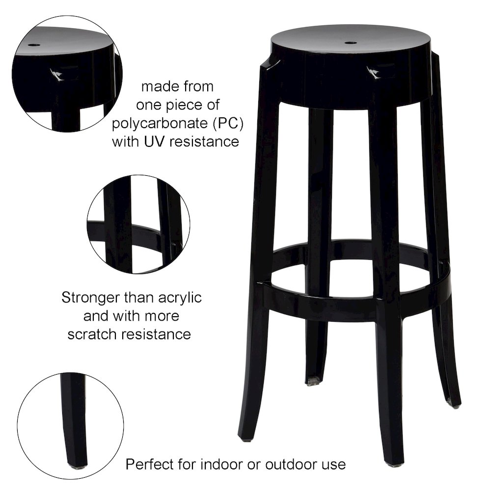 Commerical Seating Products RPC Black Kage Backless Stool Chairs. Picture 5