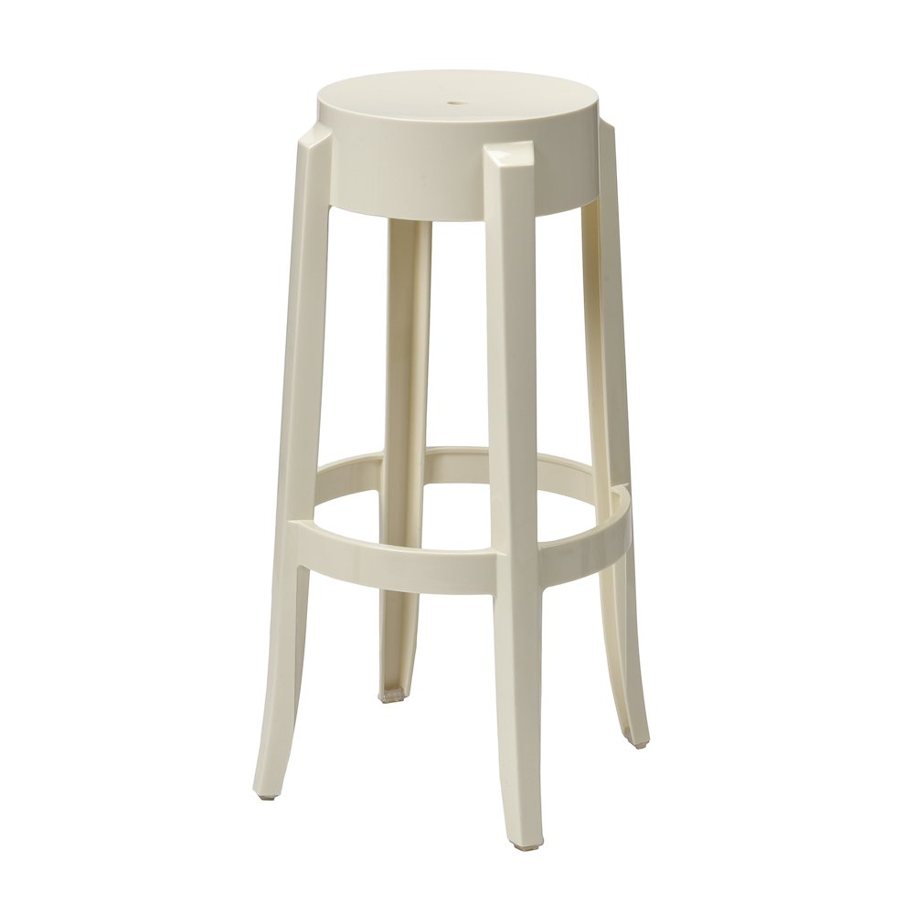 Commerical Seating Products RPC SW Off White Kage Backless Stool Chairs. Picture 1