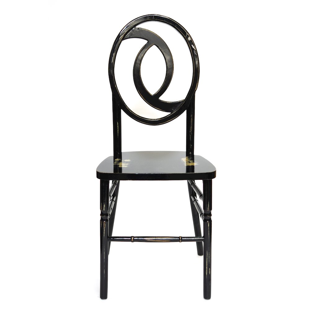 Commercial Seating Products Iris Wood Stacking Chair in Solid Black wash. Picture 1