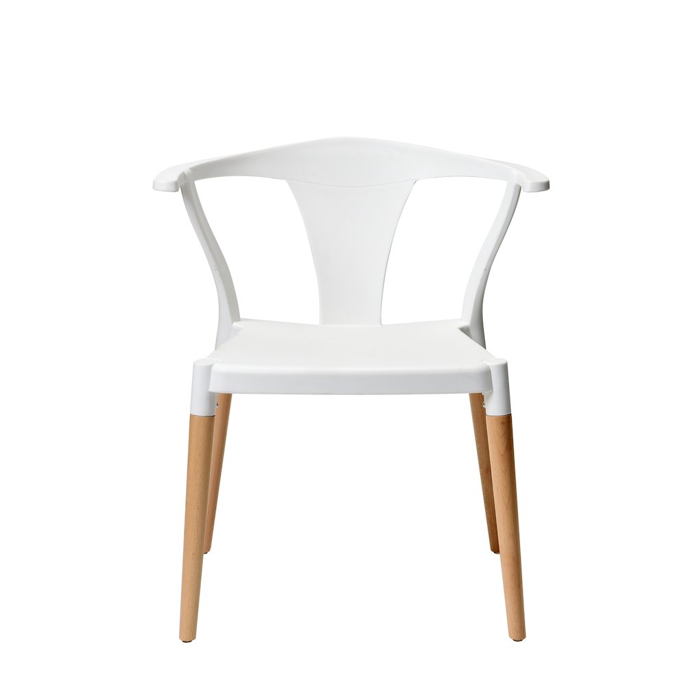 Commerical Seating Products Mid Century Modern White Dining Chairs. Picture 1