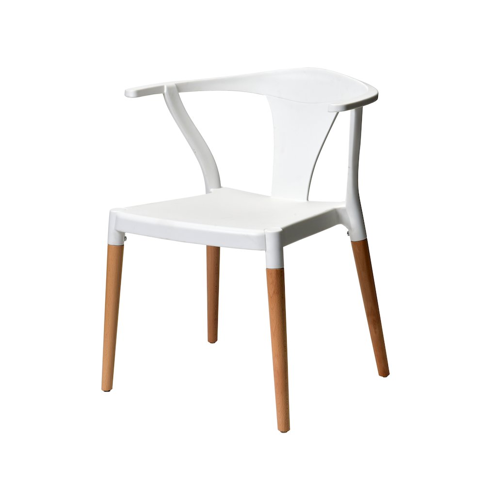Commerical Seating Products Mid Century Modern White Dining Chairs. Picture 2