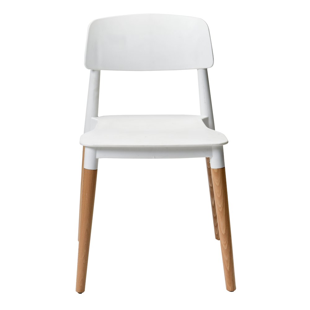 Commerical Seating Products Mid Century Modern White Dining Chairs. Picture 1