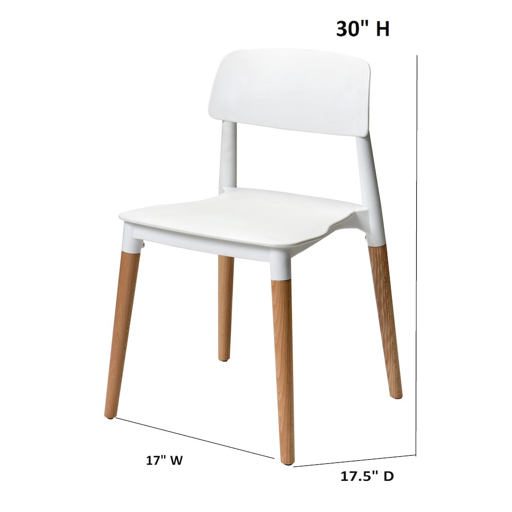Commerical Seating Products Mid Century Modern White Dining Chairs. Picture 4