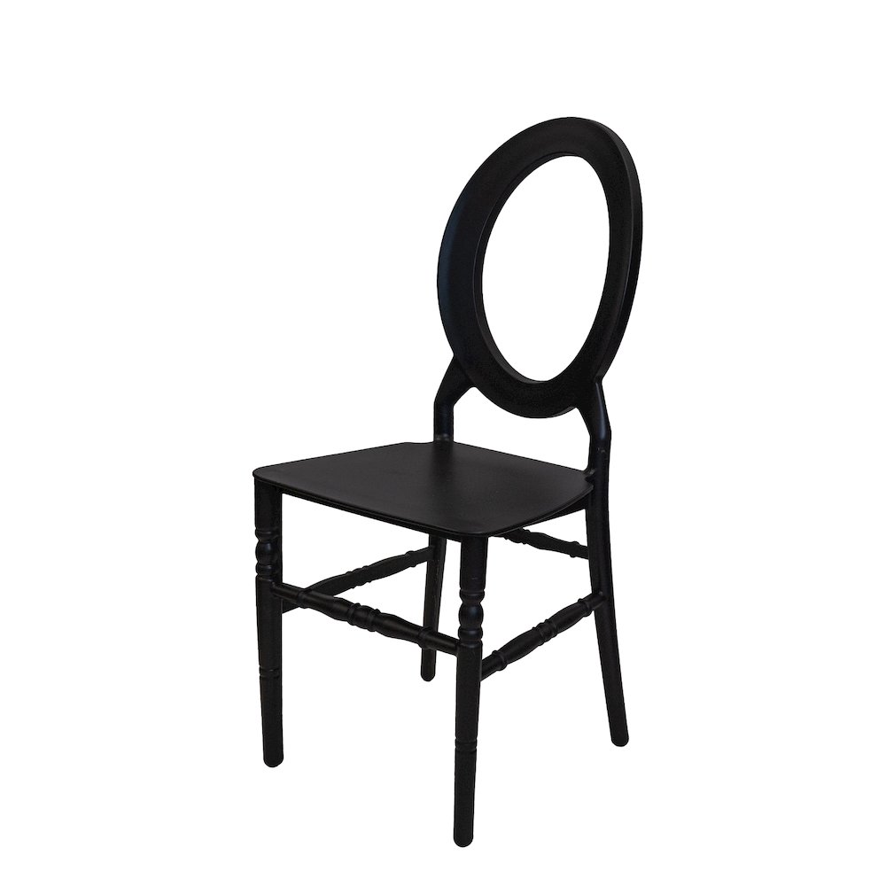 Set Of 1 O Back Chair - Black. Picture 3