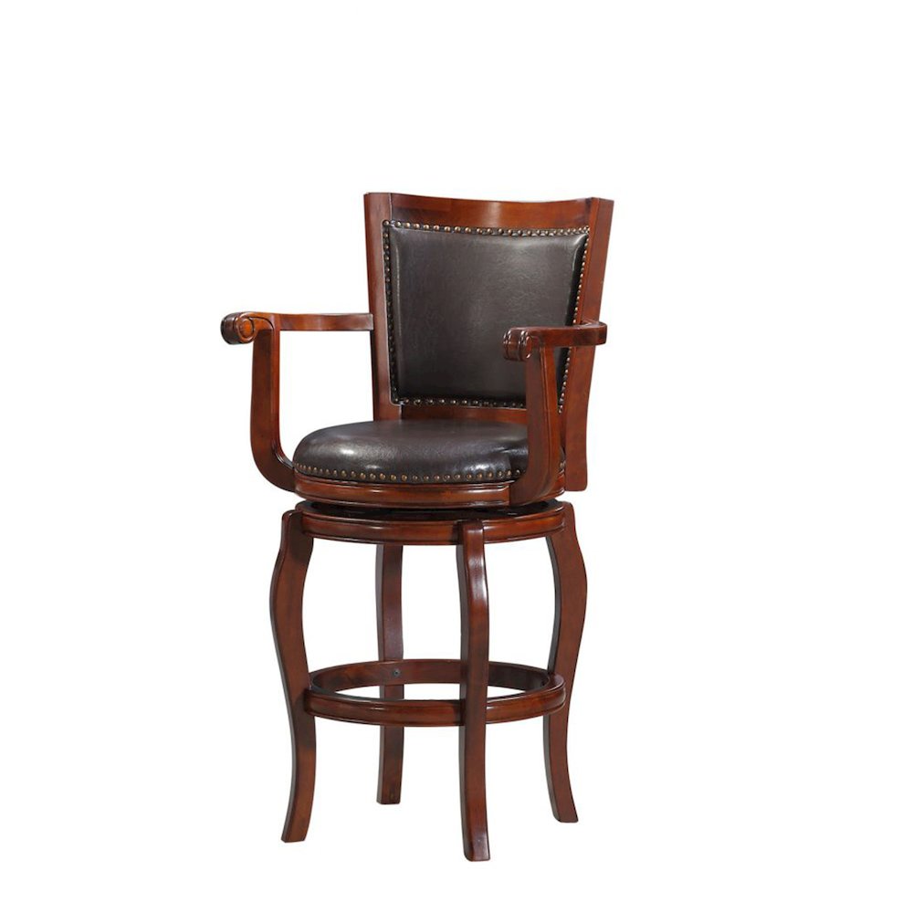 Jones Swivel Bar Stool - Brown/Cherry. Picture 1
