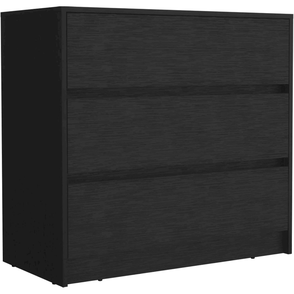 Austin Three Drawer Dresser Black MDF. Picture 1