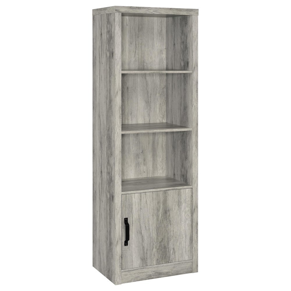 Grey Engineered Wood Media Tower With 3 Shelves, Transitional. Picture 1
