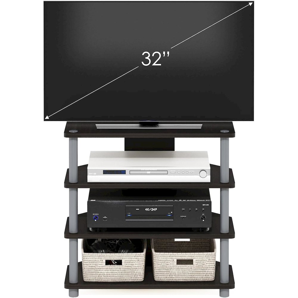 Turn-N-Tube Easy Assembly 4-Tier Petite TV Stand, Espresso. Picture 6