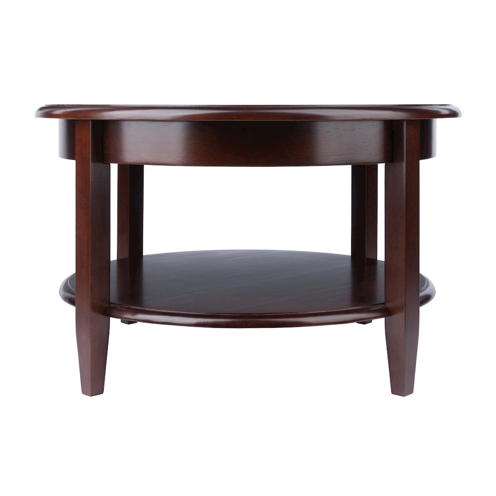 Concord Round Coffee Table with Drawer and Shelf. Picture 3