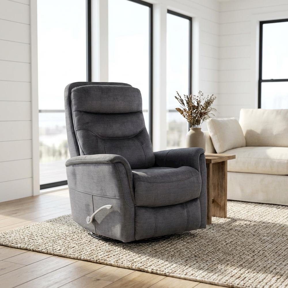 Gemini - Capri Charcoal Swivel Glider Recliner Two Pack. Picture 2