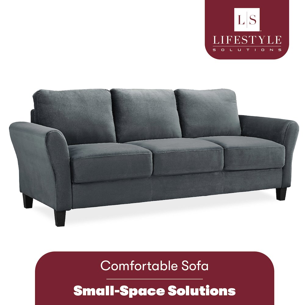Westin Sofa Rolled Arm Dark Grey. Picture 11
