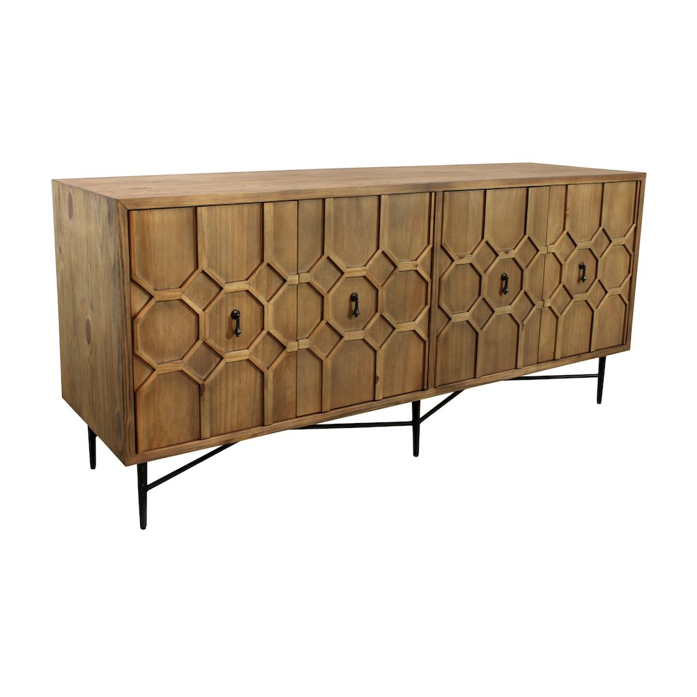 Samara 4-Door Sideboard - Natural. Picture 4