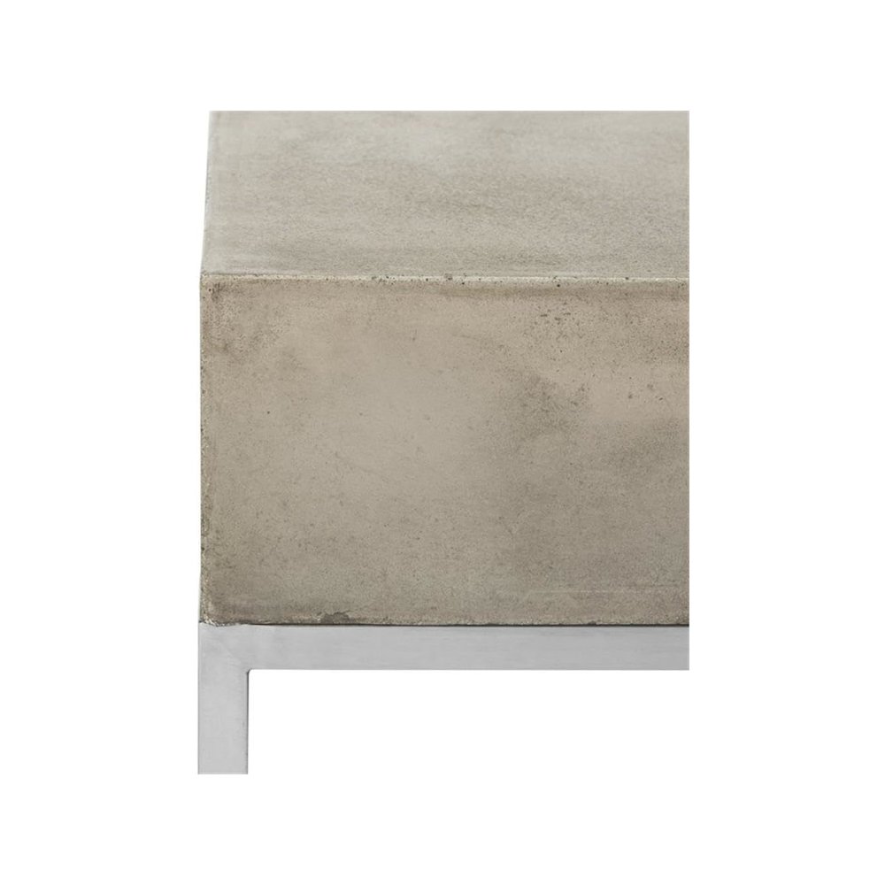 Eartha Indoor/Outdoor Modern Concrete 11.42-Inch H Coffee Table. Picture 4