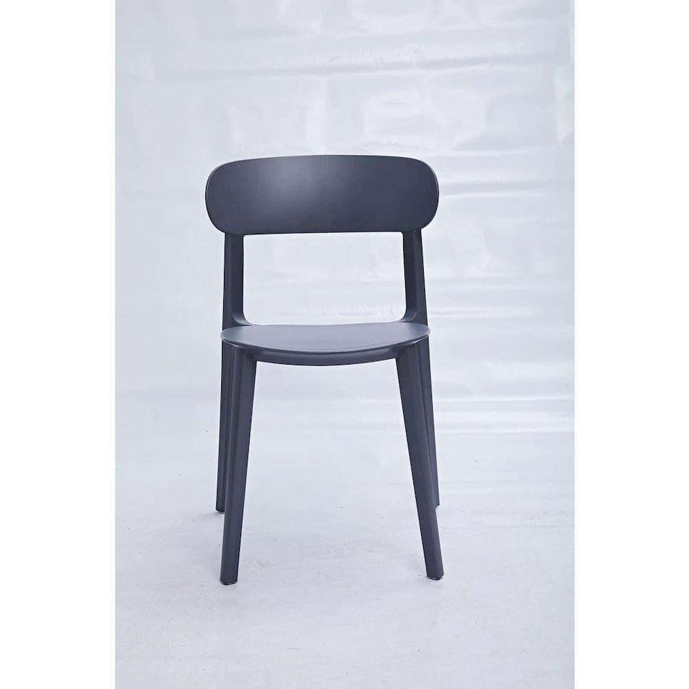 Midcentury Polypropylene Side Chair, Dark Gray, Set Of 4. Picture 2