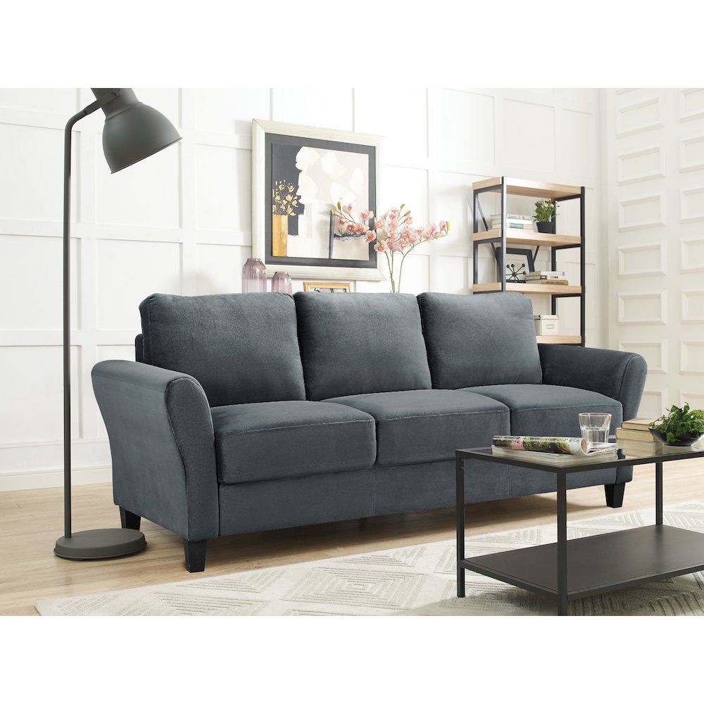 Westin Sofa Rolled Arm Dark Grey. Picture 5