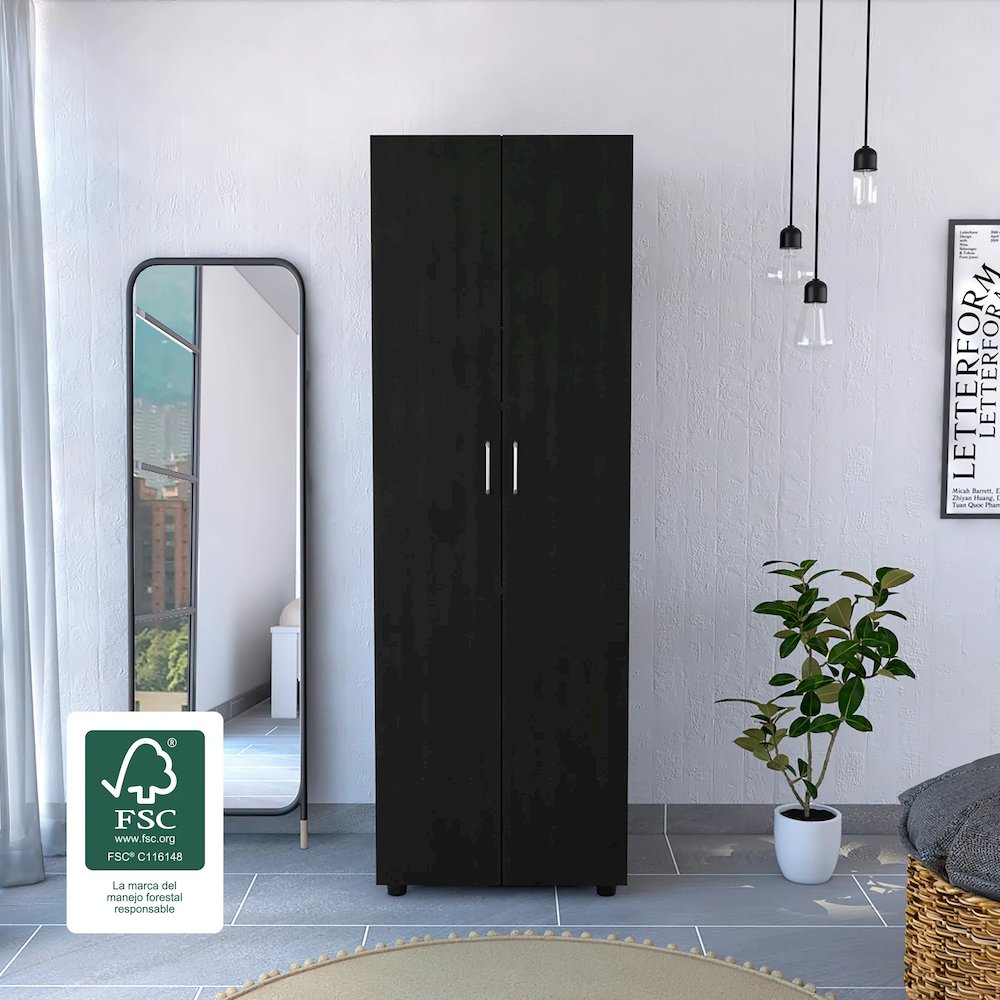 Aurora Armoire Black MDF. Picture 4