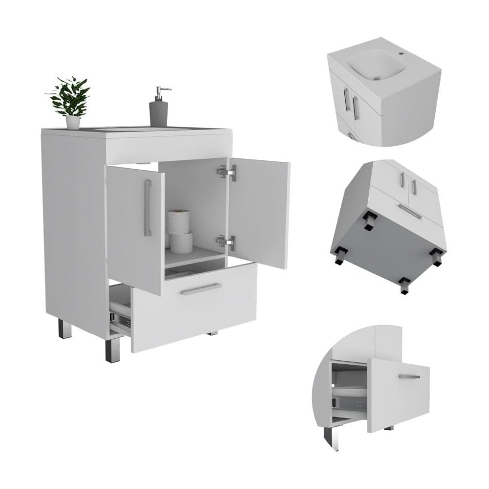 Velloc 24" Bathroom Vanity White White MDF. Picture 2