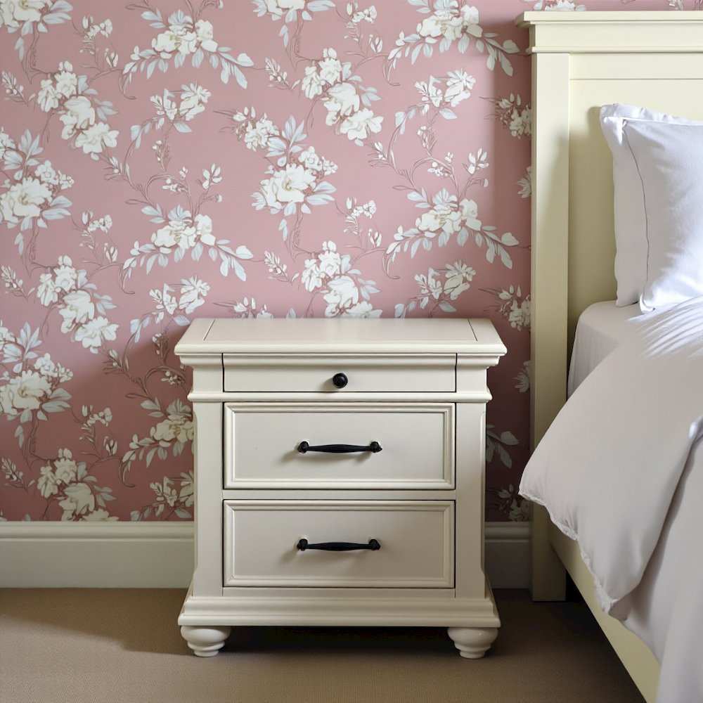 White 3-Drawer Nightstand with USB Ports. Picture 11
