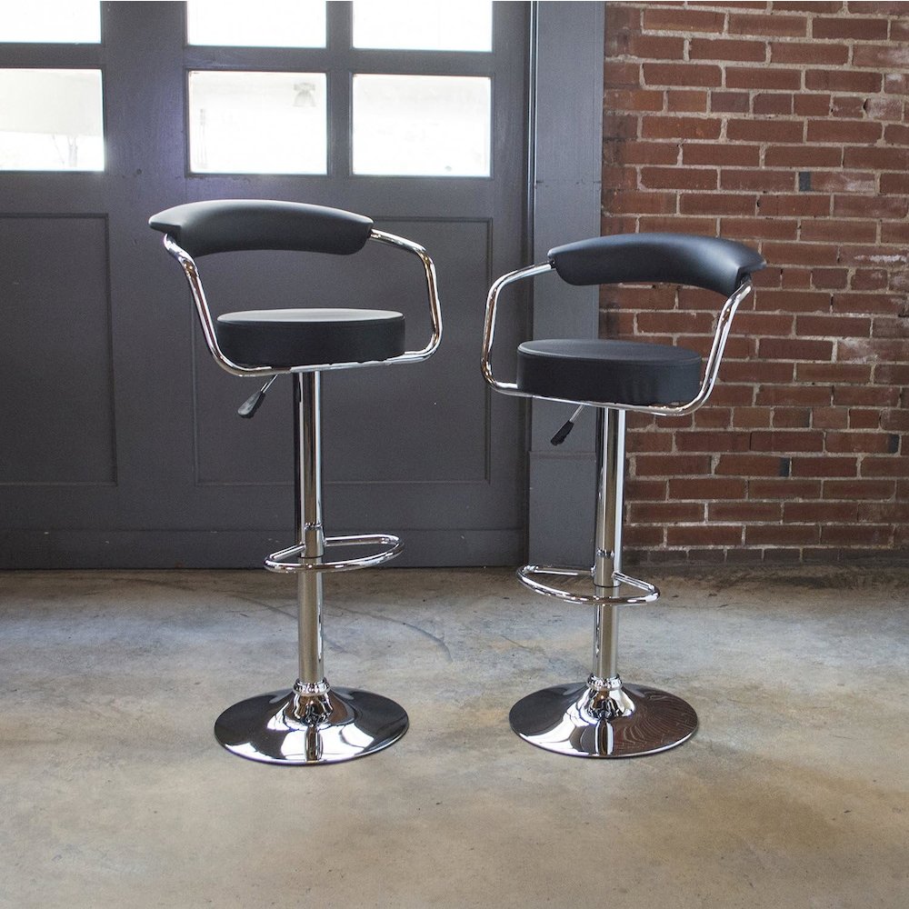 AmeriHome Classic Elegant Bar Stool - 2 Piece. Picture 2