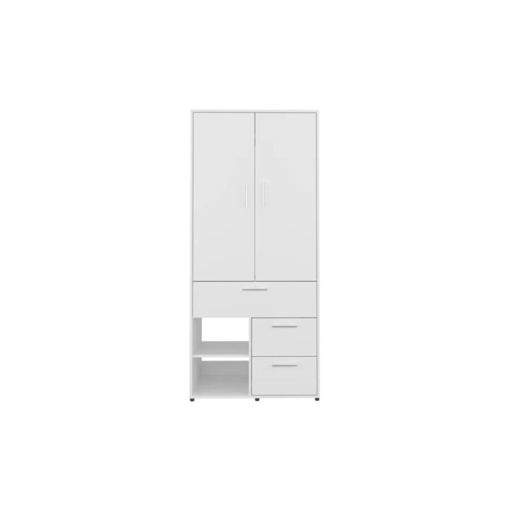 Armoire With Double Doors, Hanging Rod, Interior Shelves, White. Picture 1
