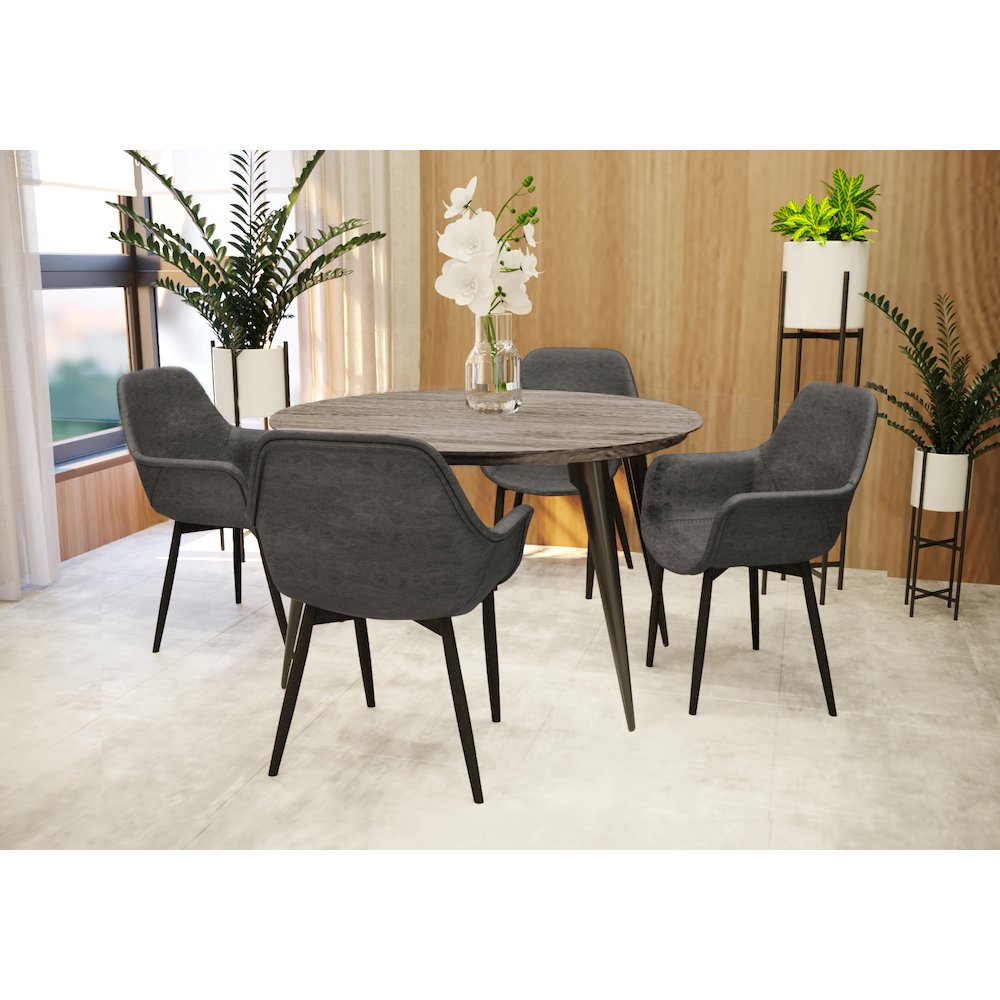 Ravenna Modern Round Wood 47" Dining Table With Metal Legs. Picture 2