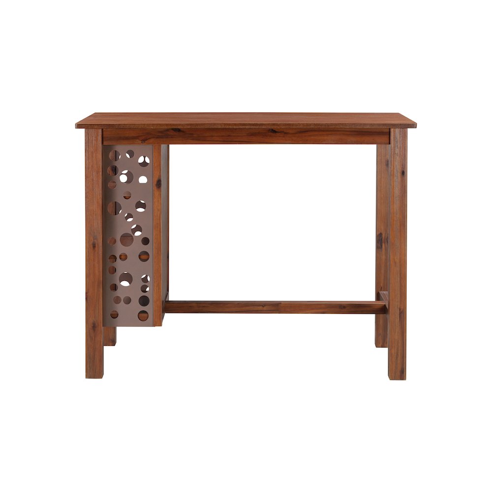 Brittany 3pc Rectangular Bar Table Set - Chestnut Wire-Brush. Picture 6