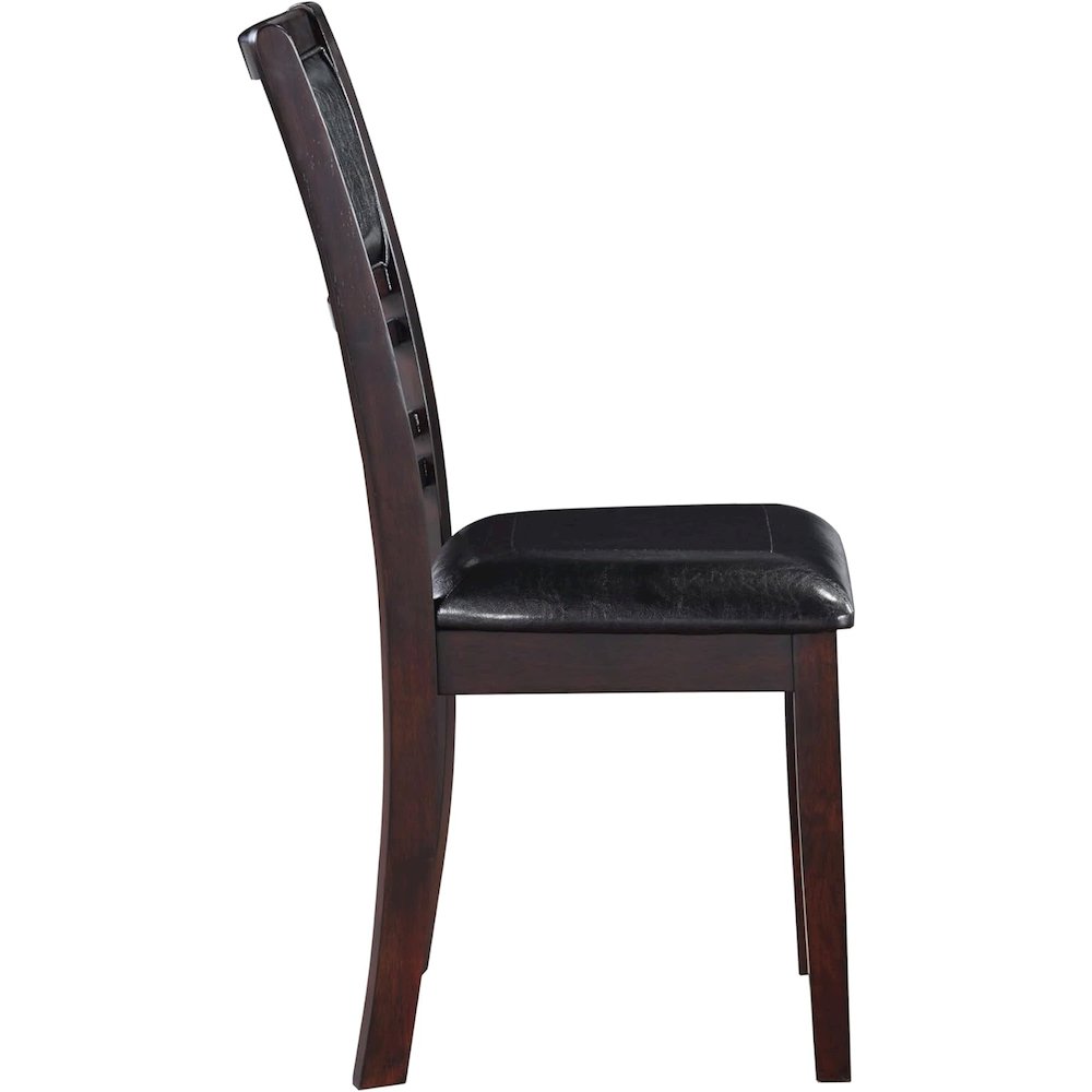 Gia Ebony Wood Dining Chair with PU Seat (Set of 6). Picture 4