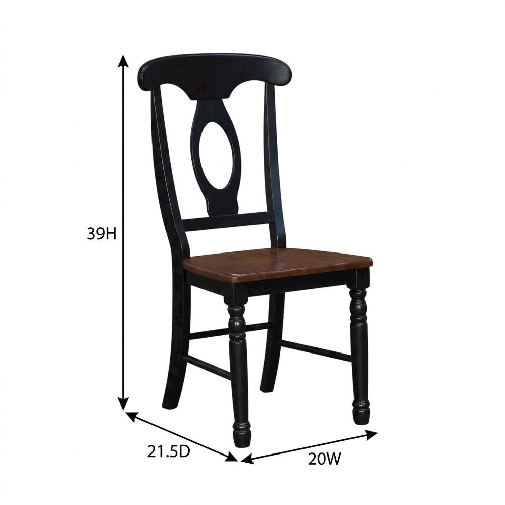 Casual Oak-Black Finish Side Chair with Distressed Look and Solid Rubberwood. Picture 6