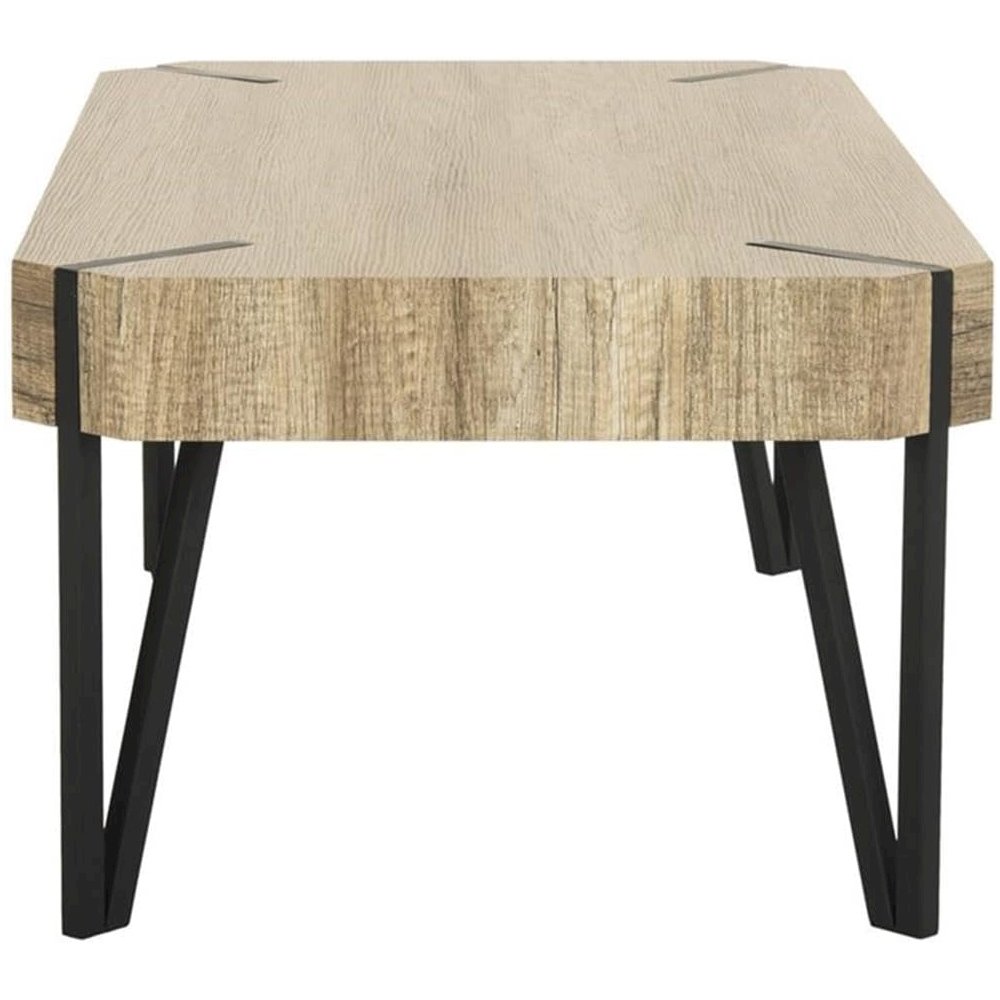 Safavieh Home Liann Rustic Multi Brown and Black Glass Leg Coffee Table. Picture 8
