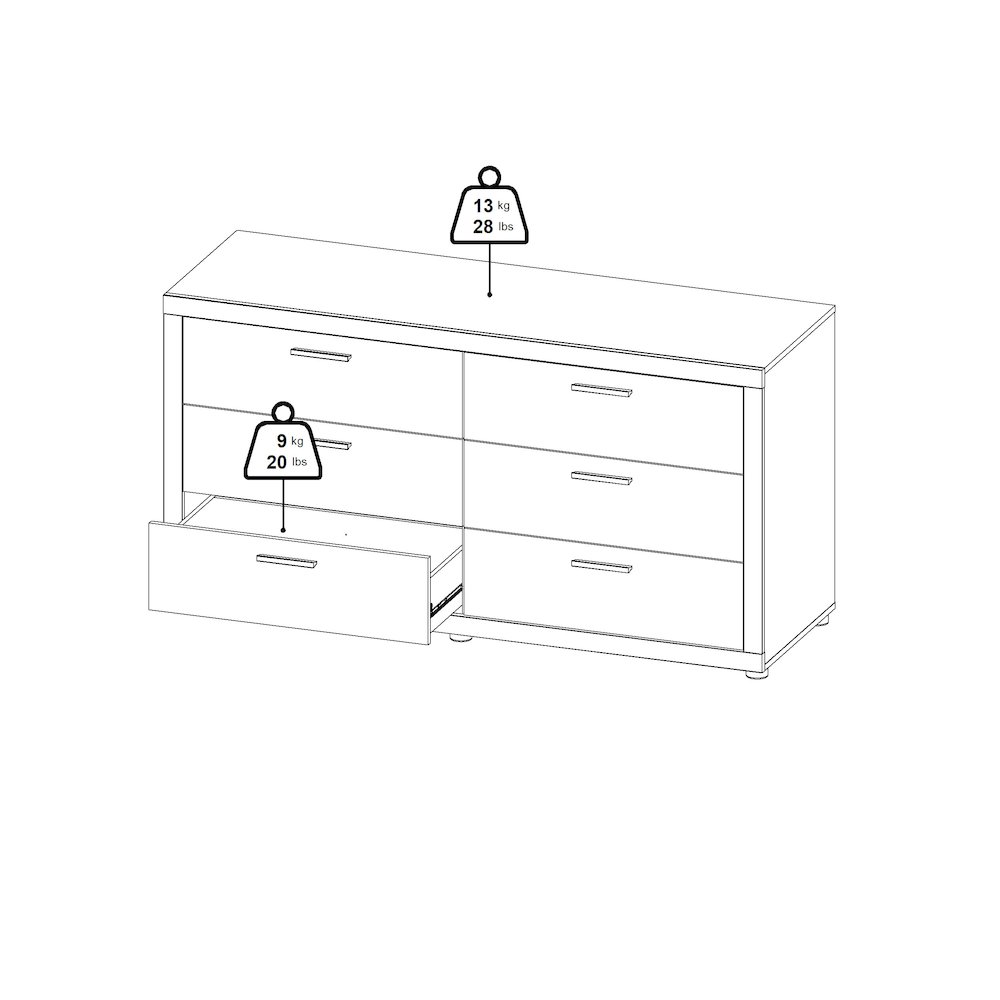 Mira 6 Drawer Double Dresser, Jackson Hickory. Picture 12