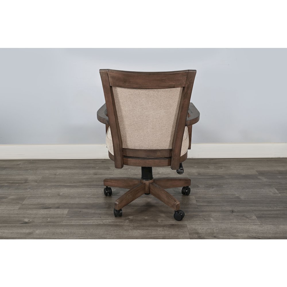 Game Chair with Casters, Beige Fabric. Picture 6