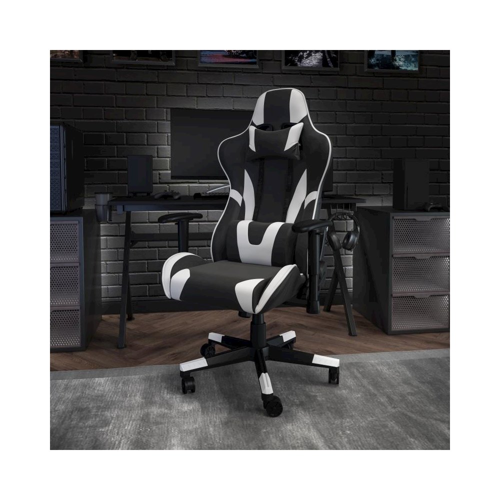 X20 Gaming Chair Racing Office Ergonomic Computer PC Adjustable Swivel Chair with Fully Reclining Back in Black LeatherSoft. Picture 2