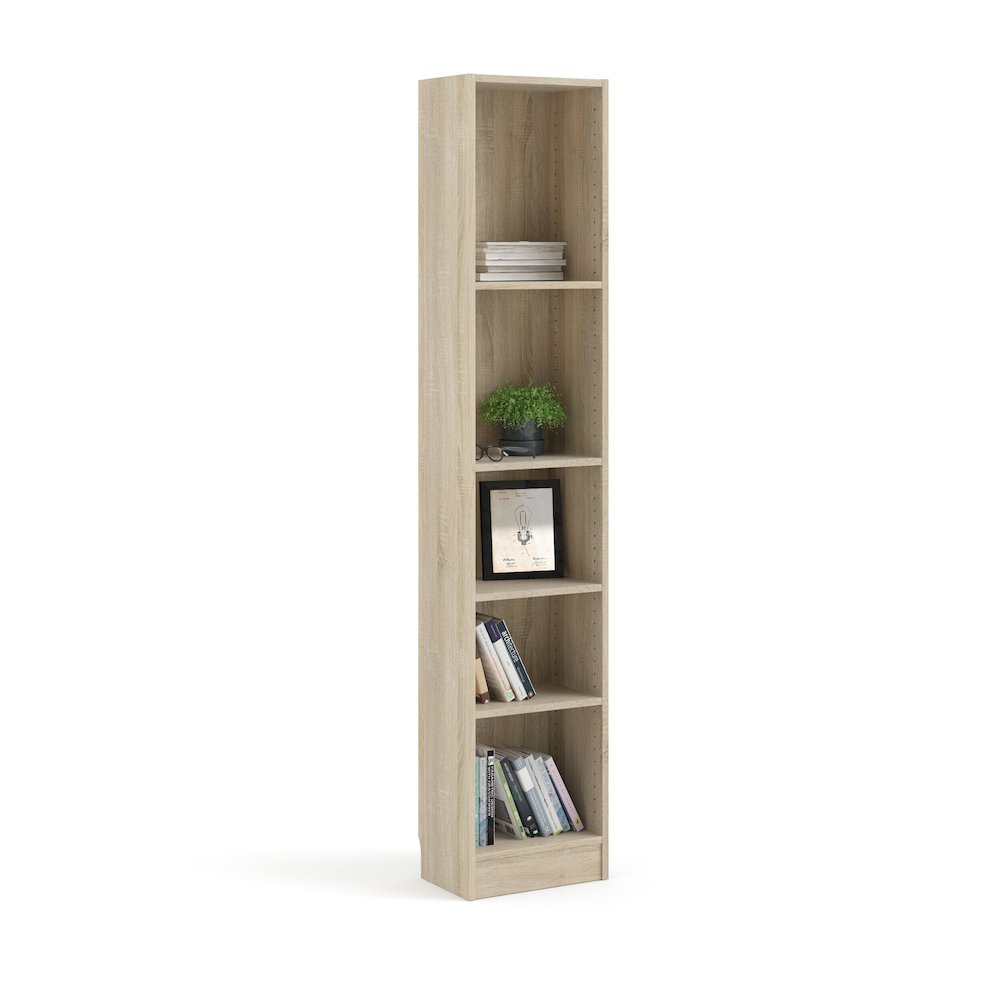 Element Tall Narrow 5-Shelf Office Bookcase, Oak Structure. Picture 3
