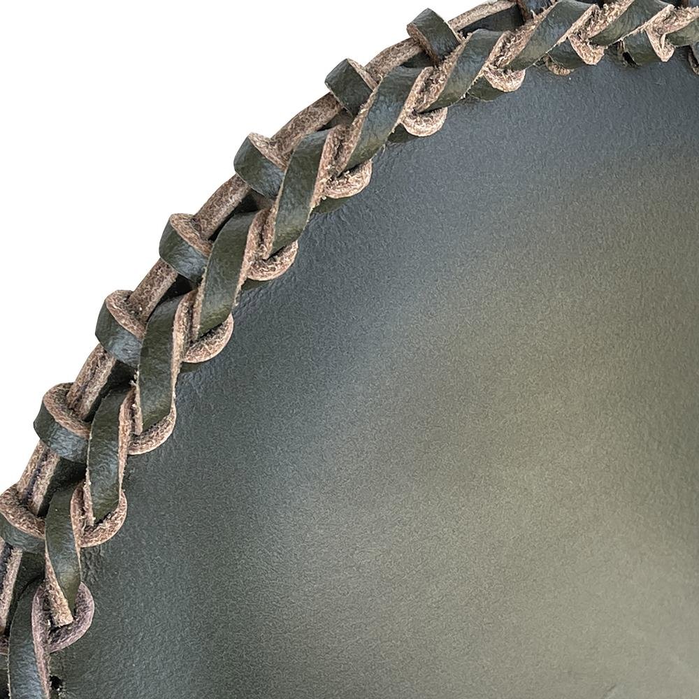 AmeriHome Genuine Leather Butterfly Chair - Forest Green. Picture 4