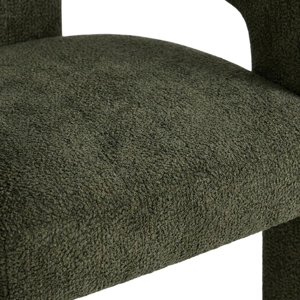 Jacquard Modern Accent Armchair, Sculptural Frame, Forest, Set of 4. Picture 6