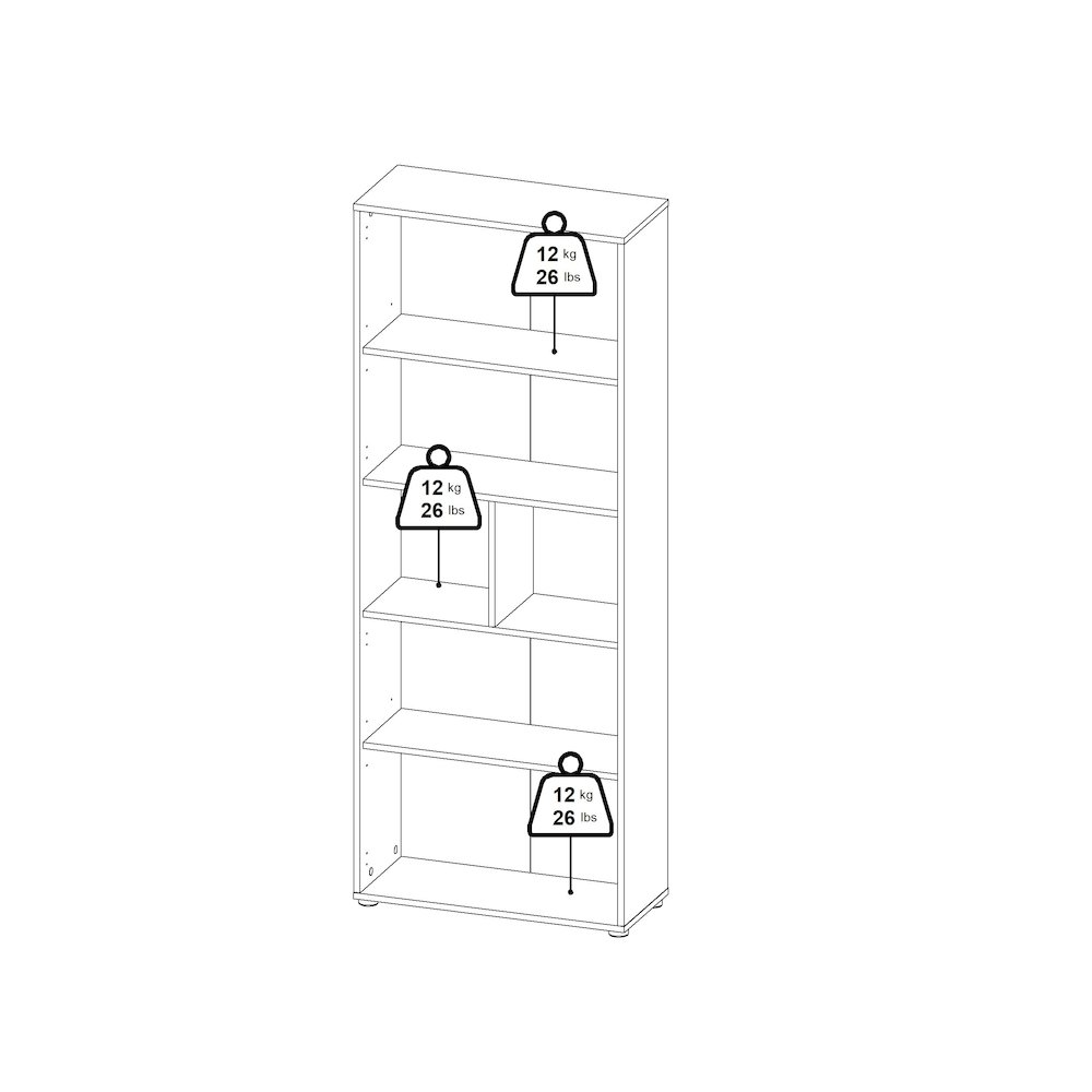 6 Shelf Boockase with 4 Doors, Home Office Storage. Picture 9