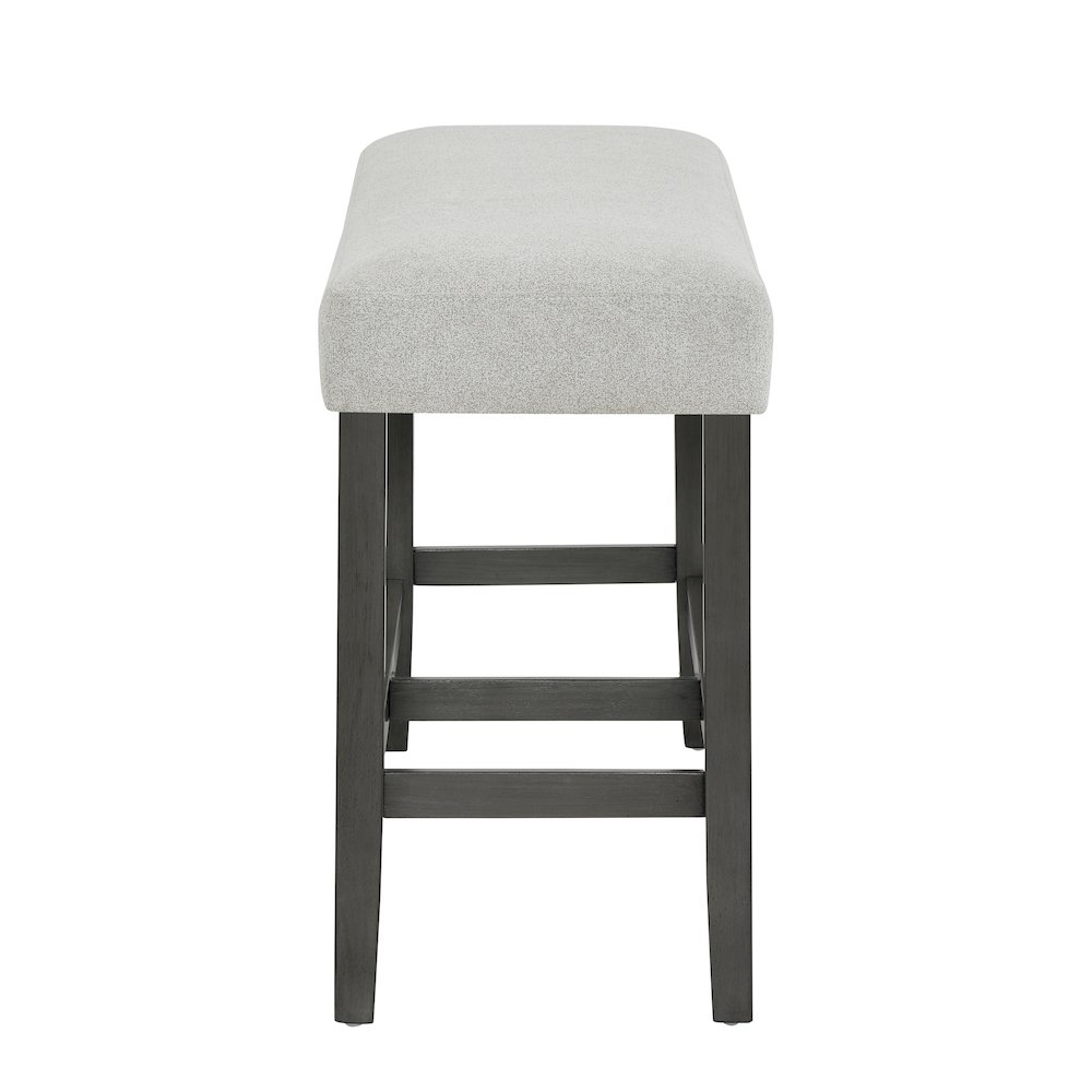 Selena 40" Light Gray Fabric Counter Height Bench with Wood Frame & Footrest. Picture 3
