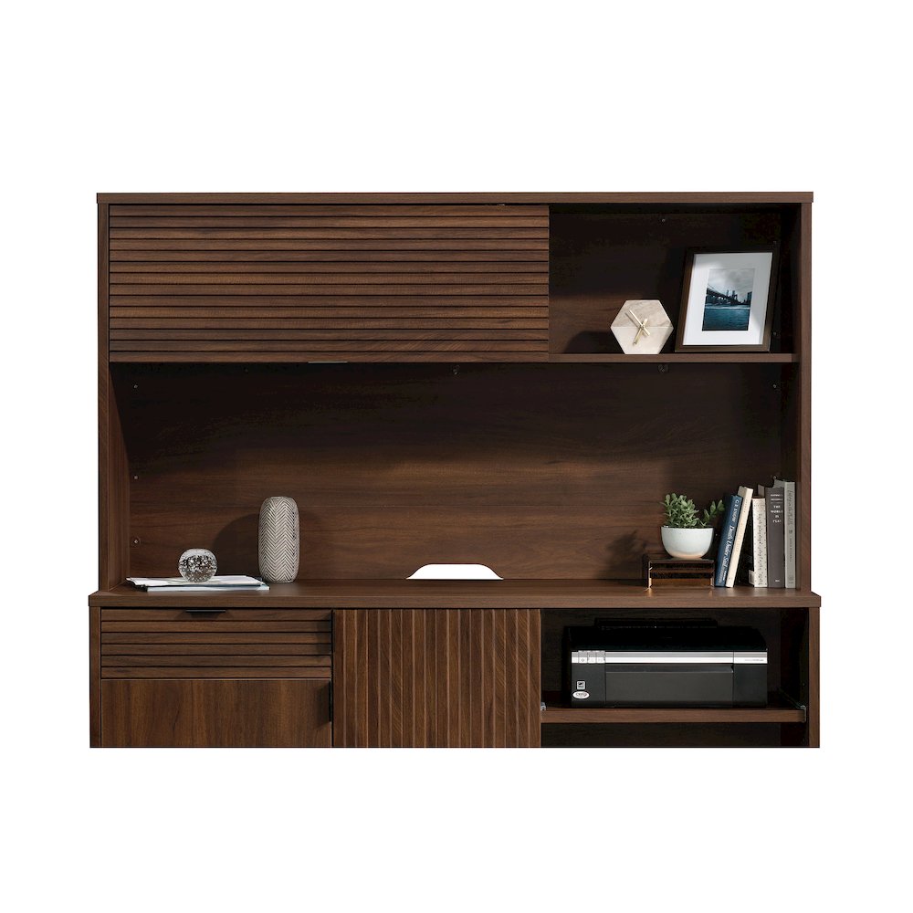 Englewood Commercial Office Hutch, Spiced Mahogany finish. Picture 1