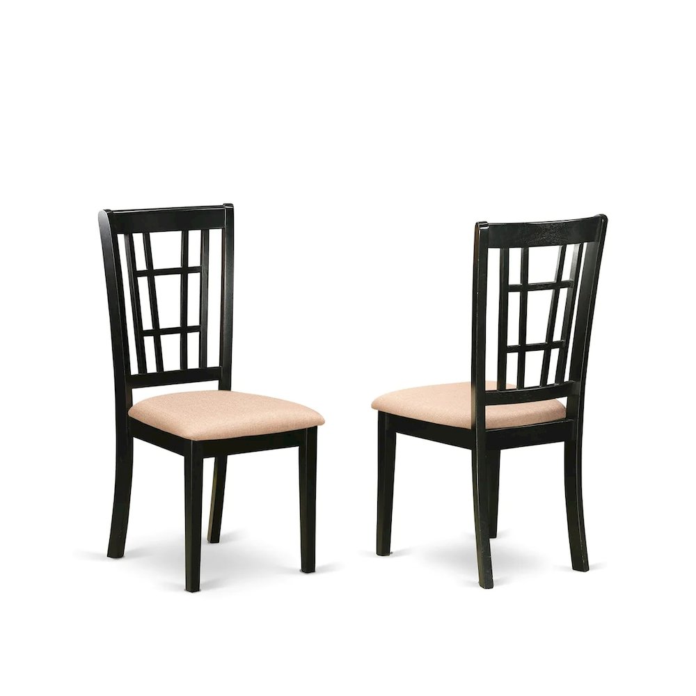 KENI7-BCH-C 7 PC Kitchen Table set-Dining Table and 6 Wooden Kitchen Chairs. Picture 2