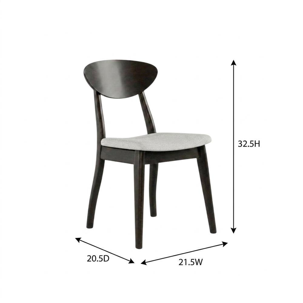 Black Wenge Dining Side Chairs Set of 2 with Solid Wood Design. Picture 8