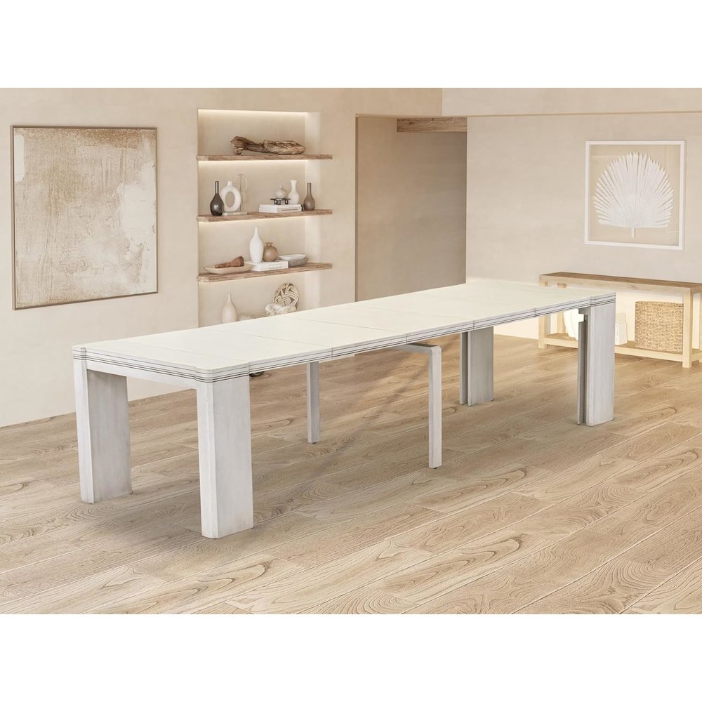 Extendable Dining Table - a Rectangle Dining Table Top with Removable leaf & Stylish Legs. Picture 4