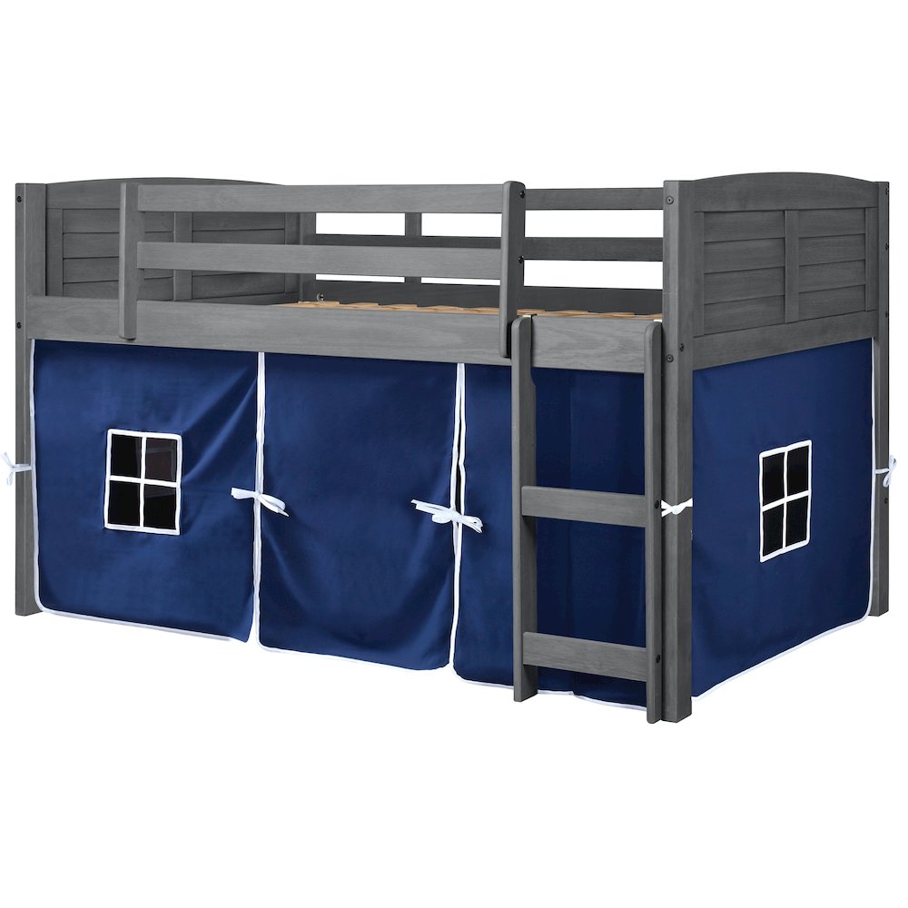 LOUVER LOW LOFT ANTIQUE GREY W/ BLUE TENT KIT. Picture 1