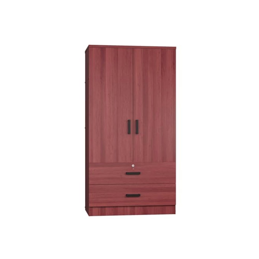 Woodpeckers Furniture And Mattress 2-Door Closet with 2-Drawers (Mahogany). Picture 6